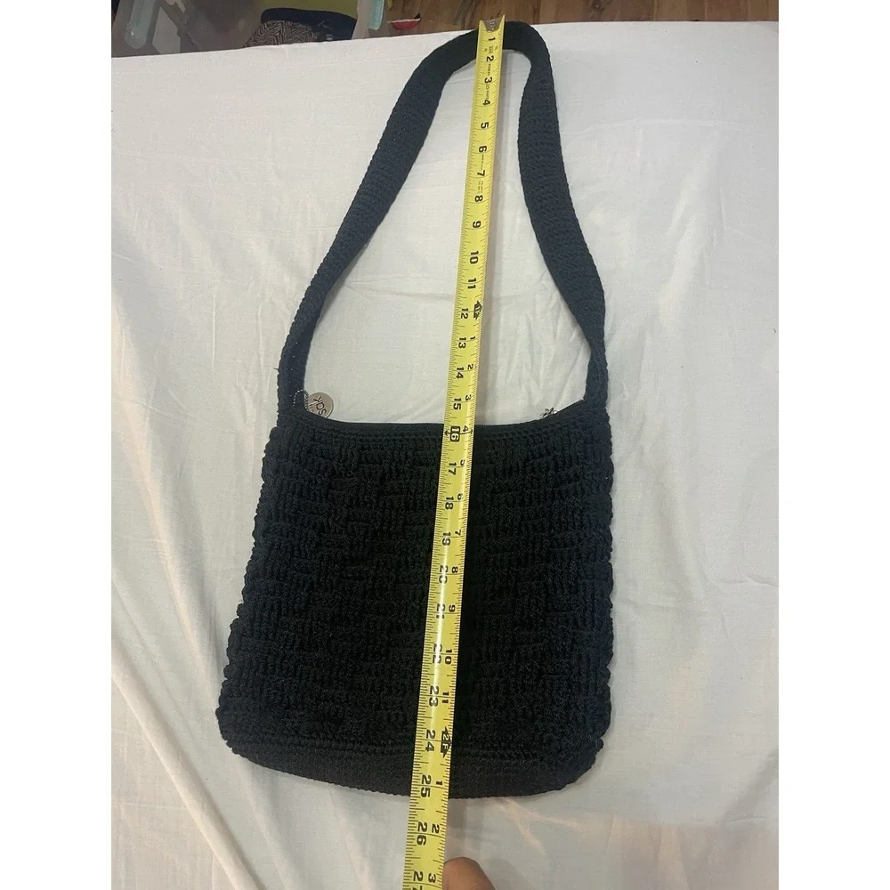 The Sak Crocheted Large Shoulder Bag black